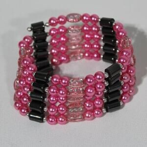 Hawaiian Volcanic Lava Magnetic Hot Pink Necklace / Bracelet